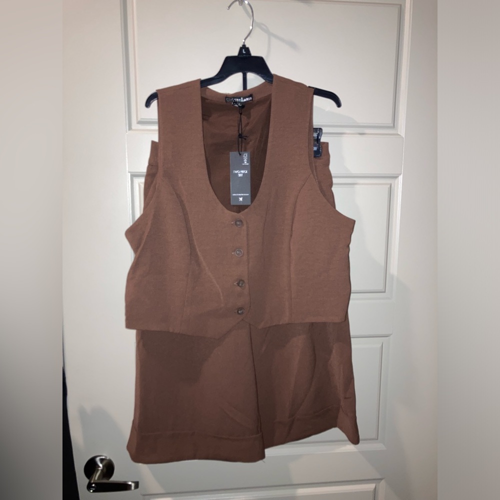Chocolate NWT vest and short set